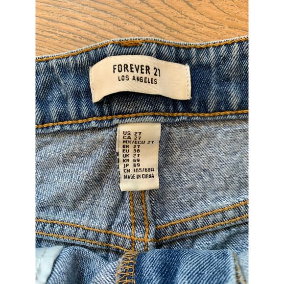 Forever 21 high rise rolled hem denim jean shorts 27 - Picture 3 of 4